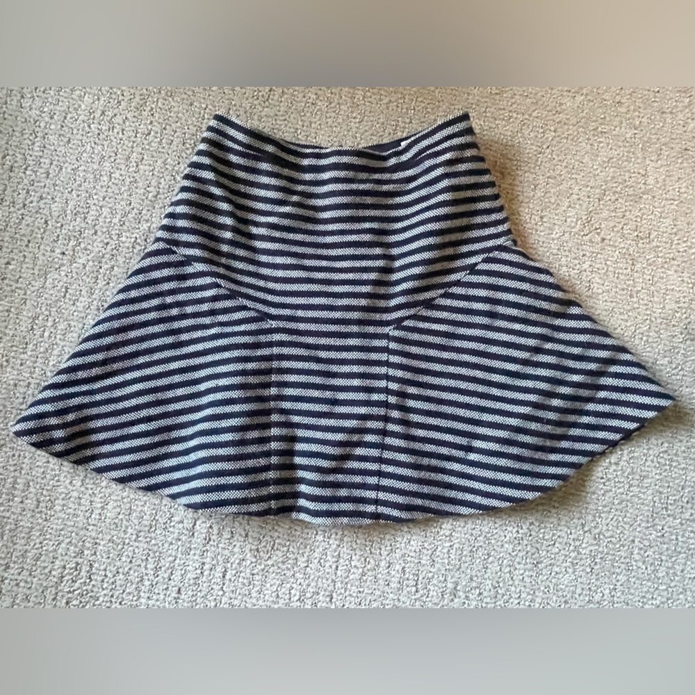 J. Crew Navy and White Striped Skirt